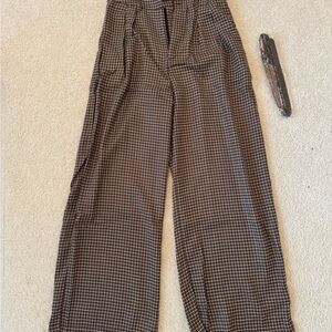 Cider Brown and White Checkered Trousers
